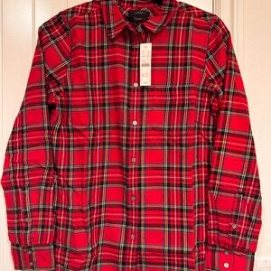 J. Crew Red and Black Plaid women’s Shirt